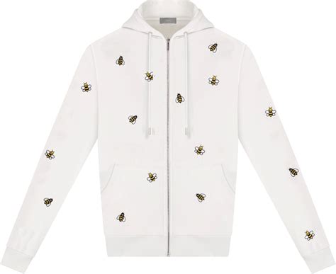 dior hoodie with bee|Dior hooded hoodie.